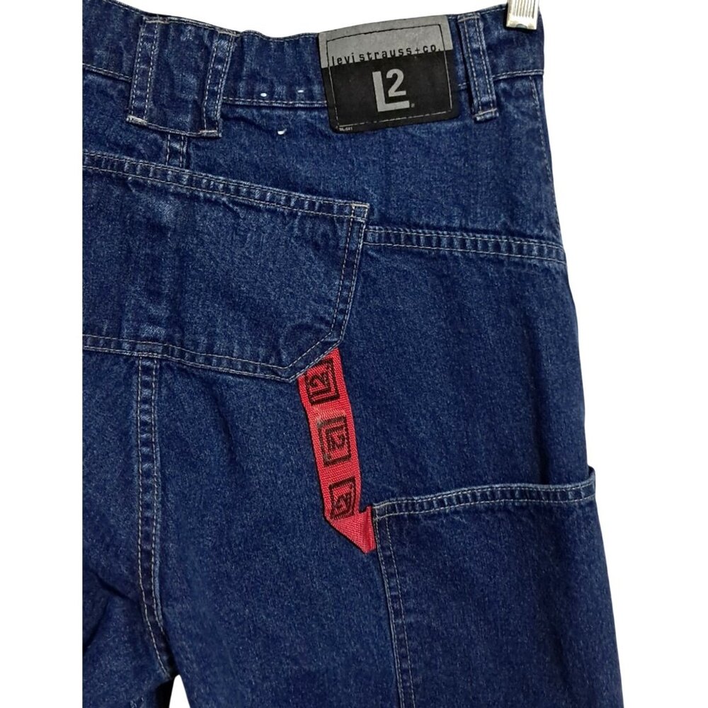 Levis L2 Jeans Mens W 28 Dark Wash Blue Denim Baggy Relaxed Fit - Picture 10 of 14